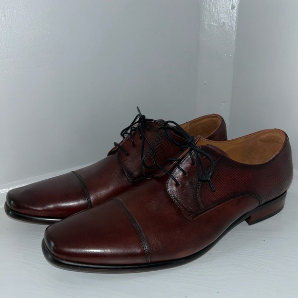 Florsheim Kierland Plain Toe Oxfords Burgundy Mens Leather Oxfords size 10 NEW - Picture 2 of 12